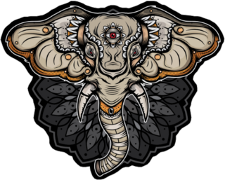 Dark Elephant Mandala Sticker