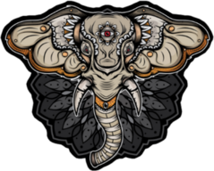 Dark Elephant Mandala Sticker