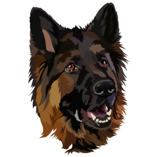 Dark German Shepherd Sticker
