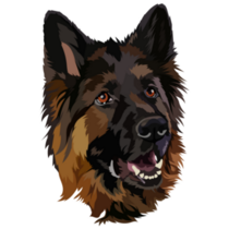 Dark German Shepherd Sticker