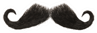 Dark Hairy Mustache Sticker