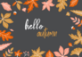Dark Hello Autumn With Fall Leaves Sticker