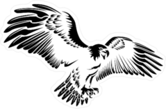 Dark Illustration Eagle Sticker