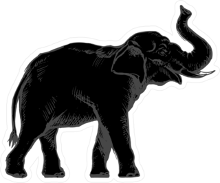 Dark Indian Elephant Sticker