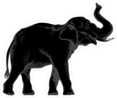 Dark Indian Elephant Sticker