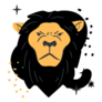 Dark Leo Lion Cartoon Zodiac Sticker