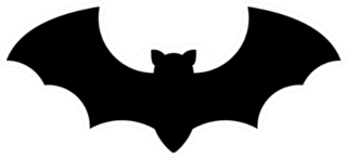 Dark Silhouette Of Bat With Open Wings Sticker