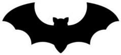 Dark Silhouette Of Bat With Open Wings Sticker