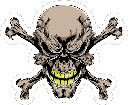Dark Skull And Crossbones Sticker