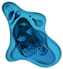 Dark Underwater Cave Sticker