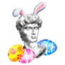 David Statue Head With Bunny Ears Sticker