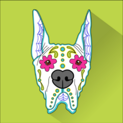 Day Of The Dead Boxer Dog Sticker