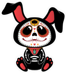 Day Of The Dead Bunny Sticker