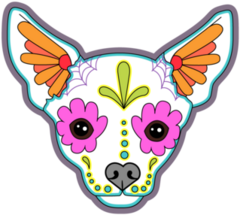 Day Of The Dead Chihuahua Sticker