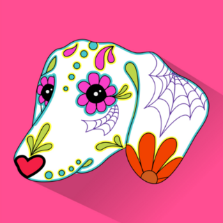 Day Of The Dead Dachshund Sticker