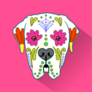 Day Of The Dead Dog Head Sticker