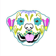 Day Of The Dead Dog Skull Sticker