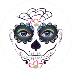 Day of the Dead Face Paint Sticker