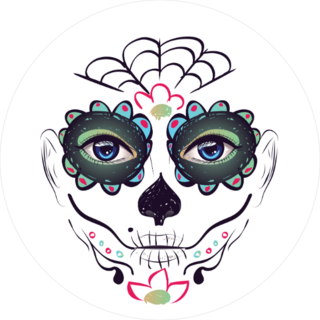 Day of the Dead Face Paint Sticker