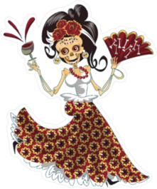 Day Of The Dead Party Sticker