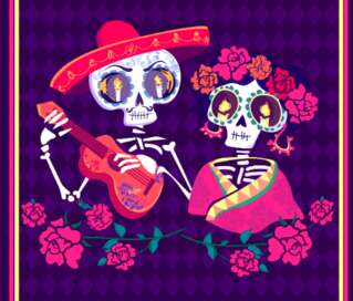 Day of the Dead Skeletons Couple Sticker