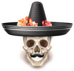 Day of the Dead Skull with Sombrero Sticker