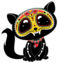 Day Of The Dead Small Black Cat Sticker
