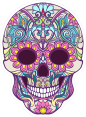 Day Of The Dead Sugar Skull Sticker