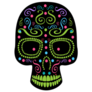 Day of the Dead Sugar Skull with Dark background Sticker