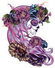Day Of The Dead with Purple Hair Sticker