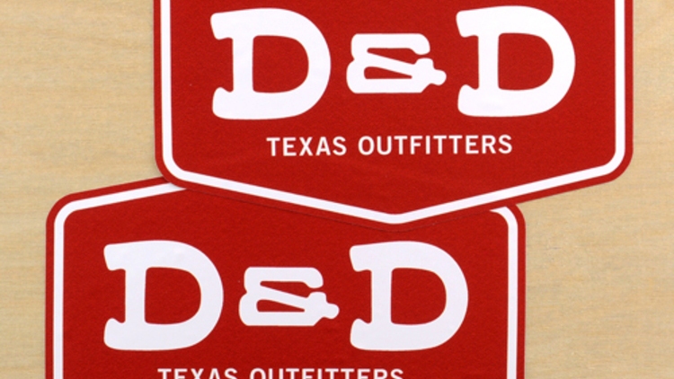 D&D Texas Outfitters Custom Die Cut Stickers