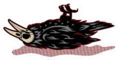 Dead Crow Illustration Sticker