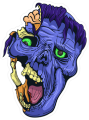 Decomposing Zombie Face Sticker