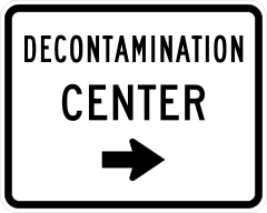 Decontamination Center To Right Sticker