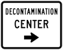Decontamination Center To Right Sticker