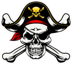 Decorated Jolly Roger Pirate Sticker