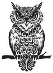 Decorated Owl Sticker