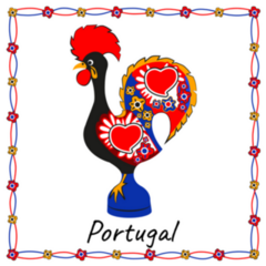 Decorated Portuguese Rooster Beautiful Sticker