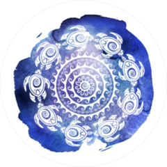 Decorated Turtles Circle Sticker