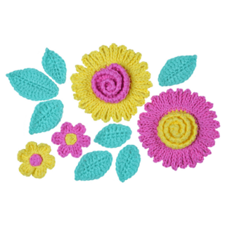 Decorative Arrangement Of Knitted Flowers Sticker