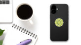 Decorative Avocado Mandala Sticker on a Phone (New) example