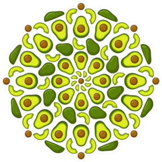 Decorative Avocado Mandala Sticker