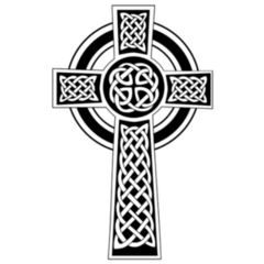 Decorative Celtic Cross Black and White Sticker
