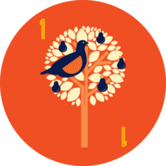 Decorative Christmas Partridge Sticker