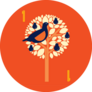 Decorative Christmas Partridge Sticker