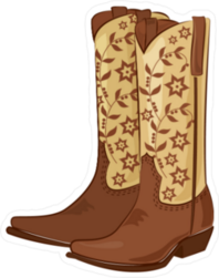Decorative Cowboy Boots Sticker