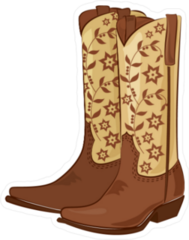 Decorative Cowboy Boots Sticker
