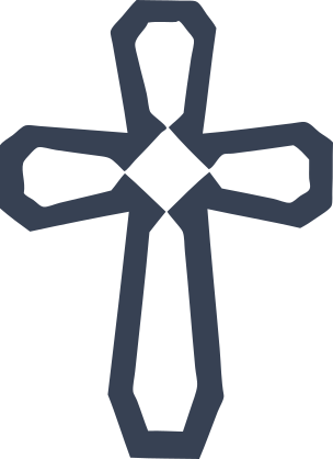 Decorative Cross With Diamond In The Center Sticker