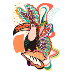 Decorative Cute Colorful Toucan Sticker