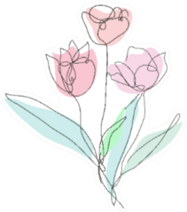 Decorative Hand Drawn Tulip Flowers Sticker